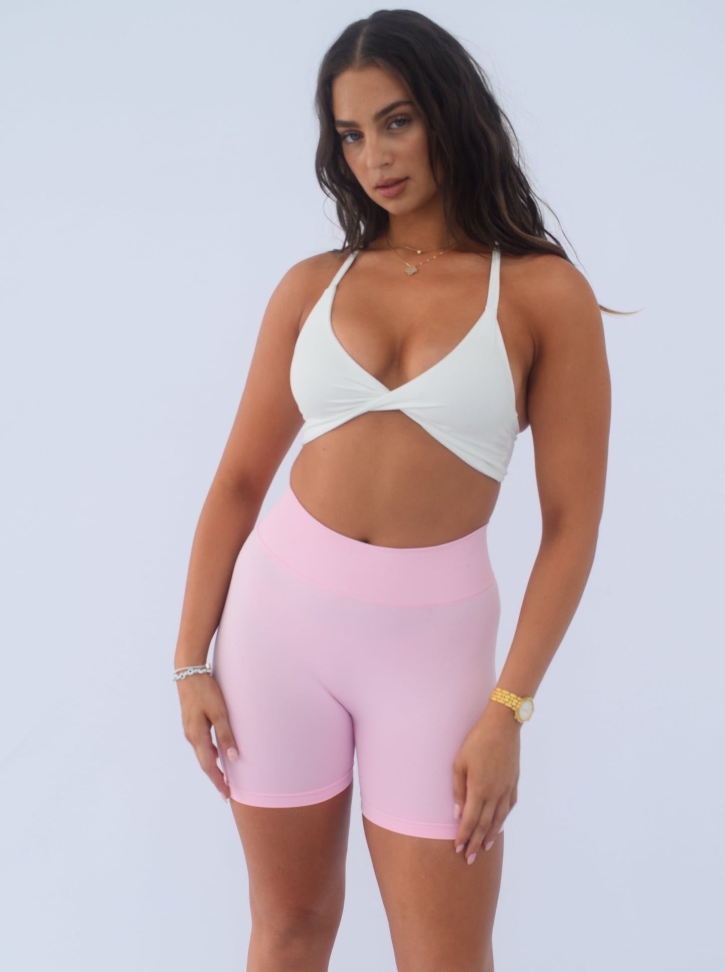 Essential scrunch shorts - Cotton Candy