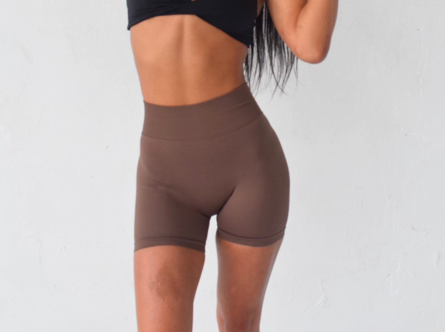 Essential scrunch shorts - Chocolate