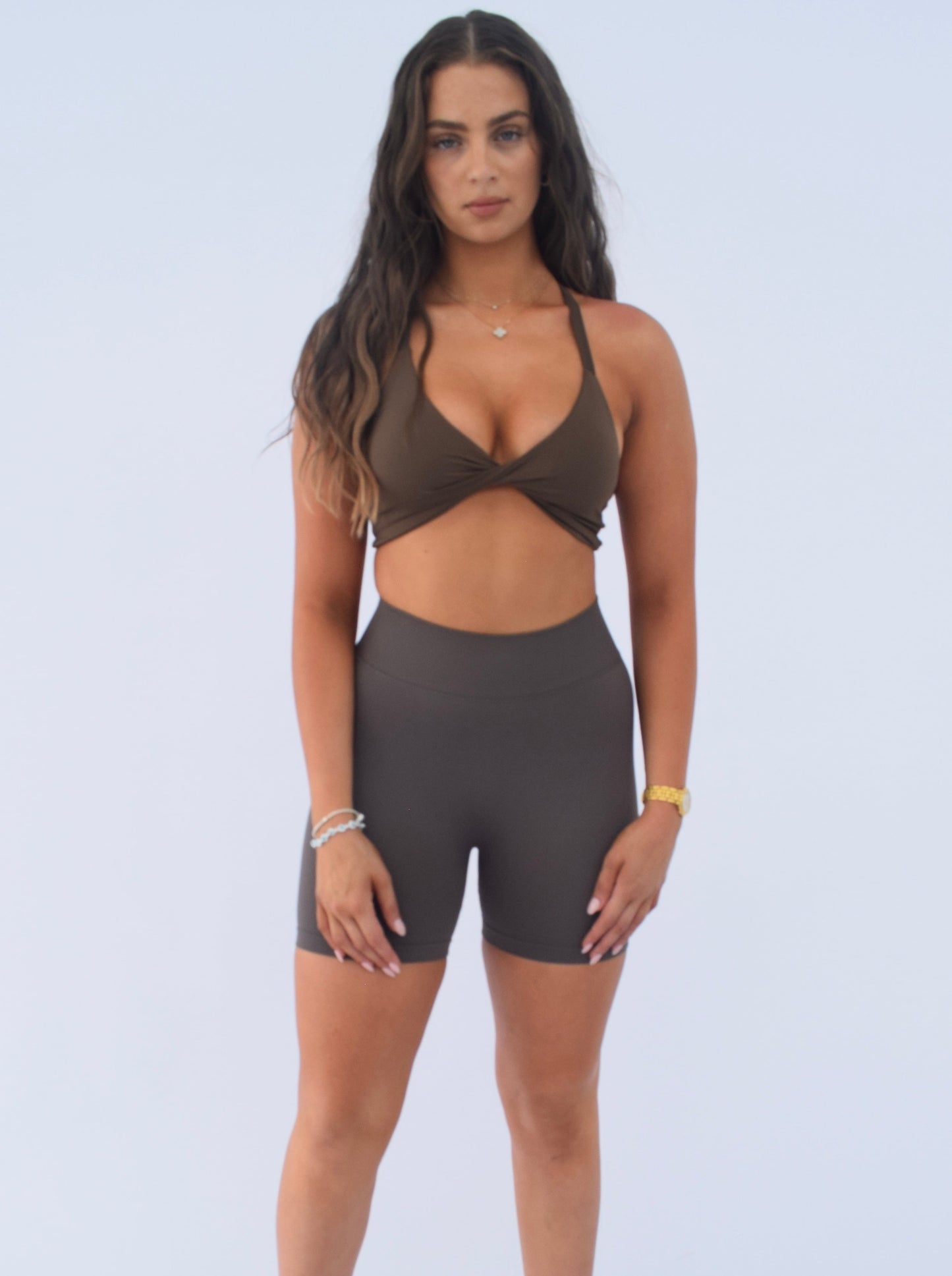 Essential scrunch shorts - Khaki
