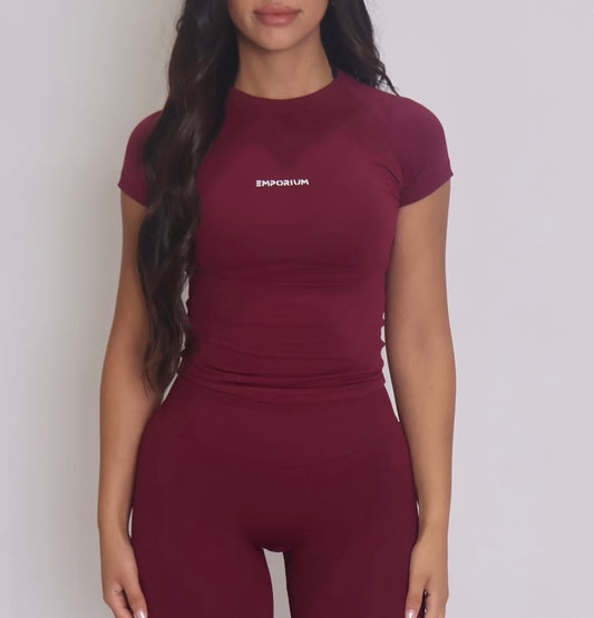 Sculpt Tee - Burgundy