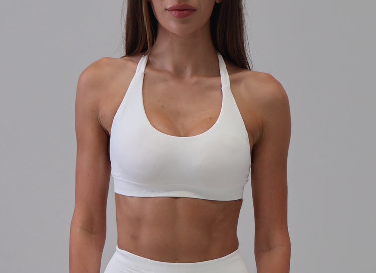 Contour Bra - Snow (Black logo)