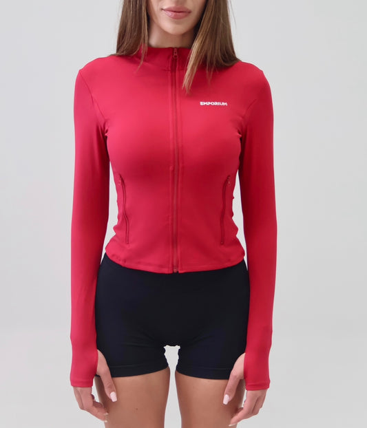Luxe Zip Jacket - Red